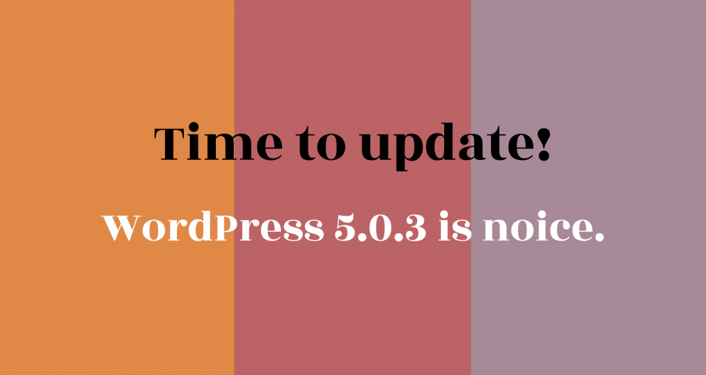 Tijd om te updaten naar WordPress 5.0.3 (ILUZIE blog)