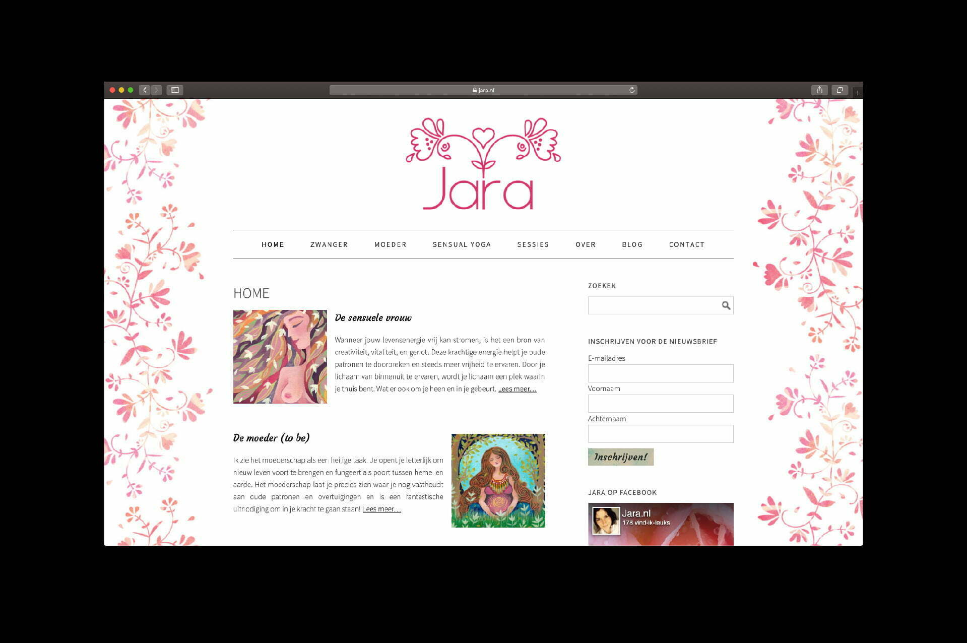 Website jara.nl - door ILUZIE (artwork Marileen Arbouw)