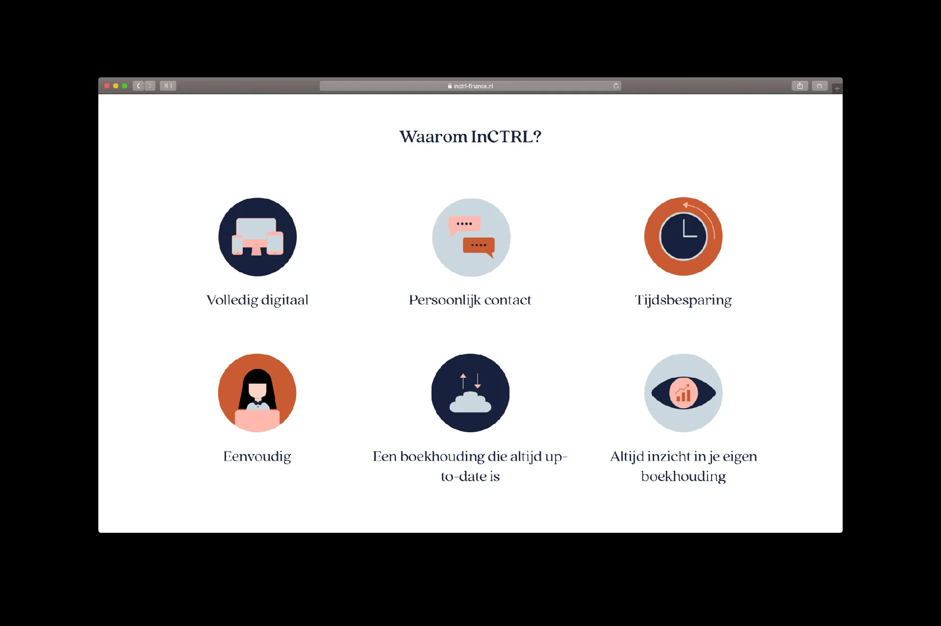 website InCTRL finance - iconen - website door ILUZIE i.s.m. Fiona Gobbo Creative