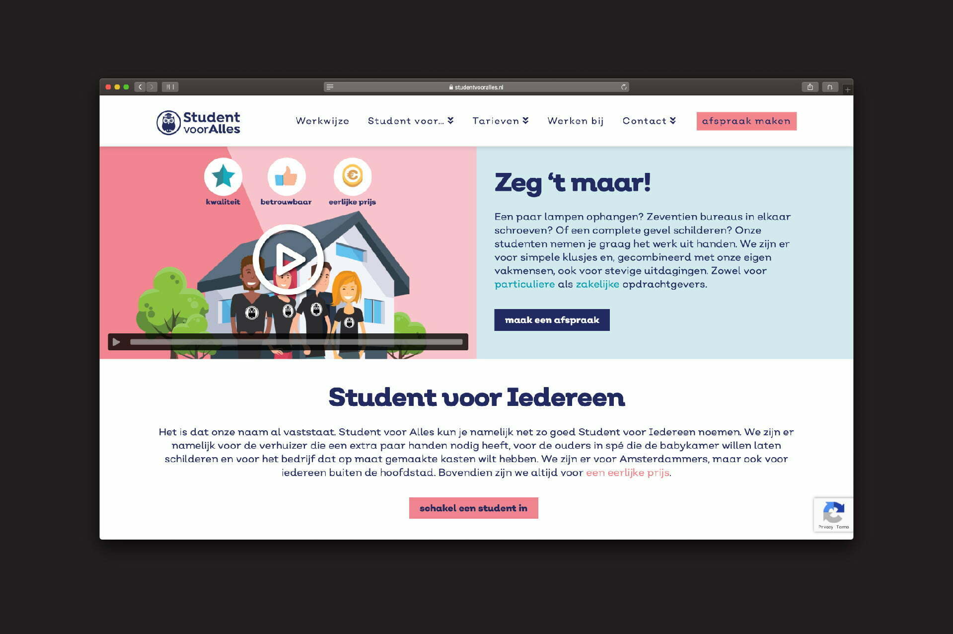 website Student voor Alles - homepage - door ILUZIE