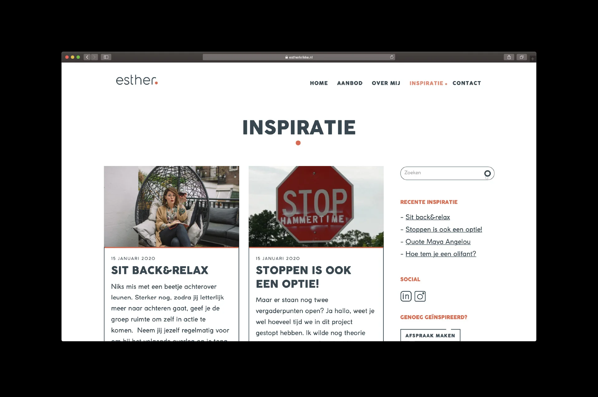 Esther Krikke - inspiratie - website door ILUZIE
