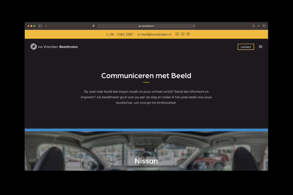 Website Ivo Vrancken - home - door Lizzy van ILUZIE