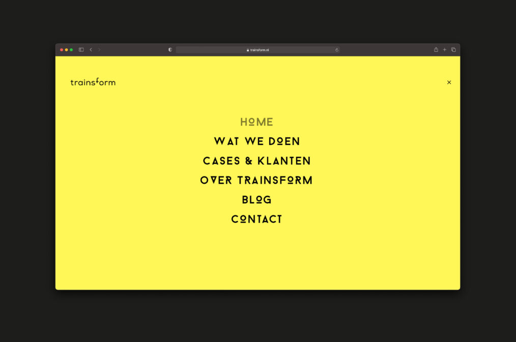 Website trainsform - Menu - ILUZIE Amersfoort