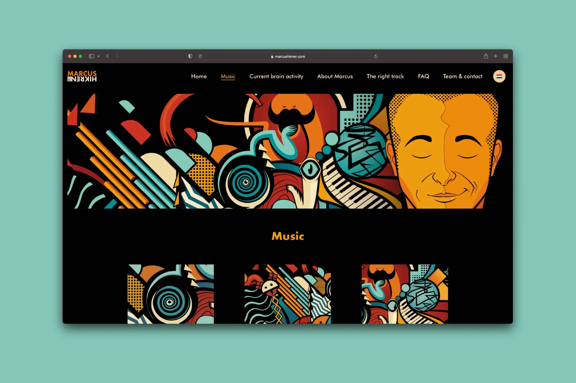Website Marcus Hikren - music page - door ILUZIE